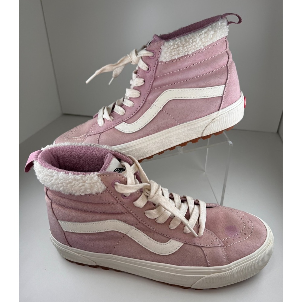 Vans Sk8 Skate Hi MTE-1 Sherpa Primaloft Pink Suede Womens Shoes Size 11 Winter